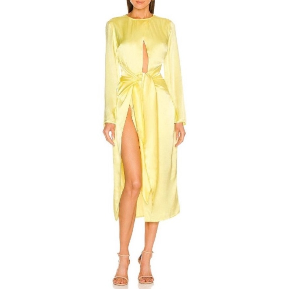 NWT ATOIR The Aries Satin Dress in Lemon Drop
